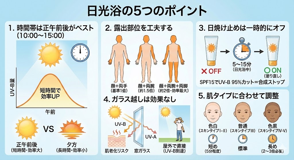 ビタミンDをつくる日光浴のポイント5つ
