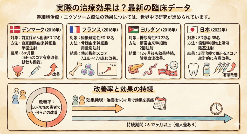 幹細胞治療、幹細胞上清液治療の治療効果データ