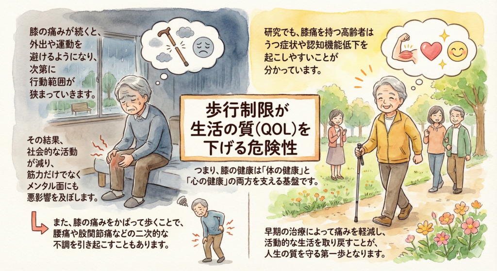 歩行制限が生活の質を下げる危険性