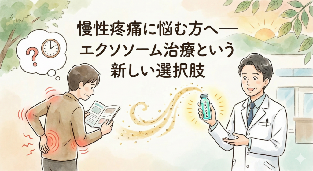 慢性疼痛に悩む方へ
エクソソーム治療という新しい選択肢