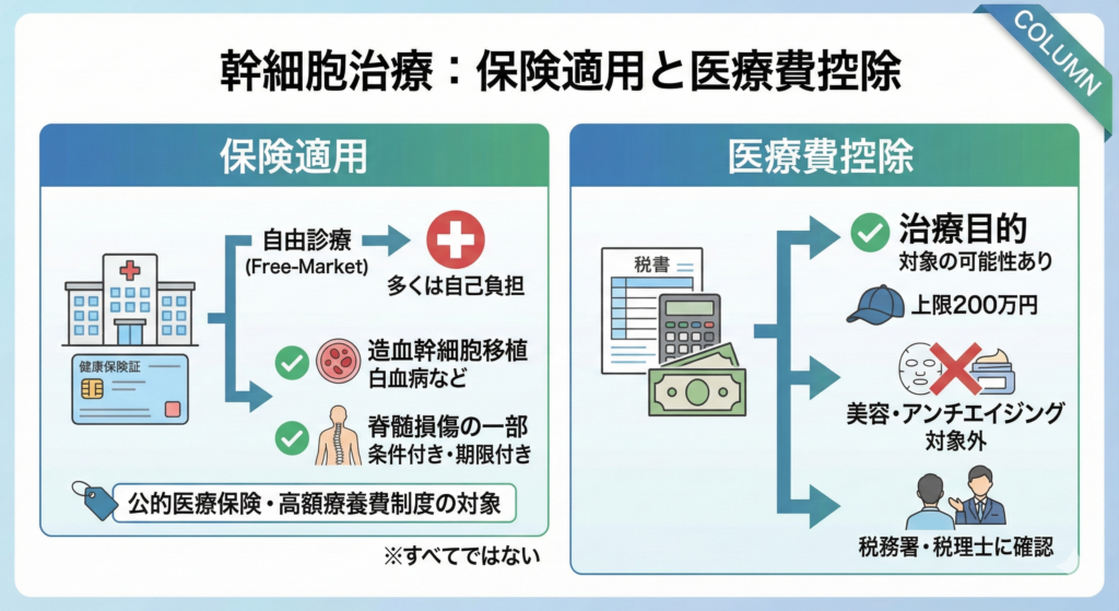幹細胞治療：保険適用と医療費控除