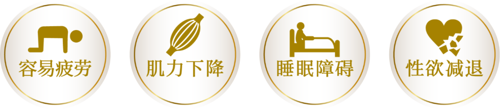 容易疲劳・肌力下降・睡眠障碍・性欲减退