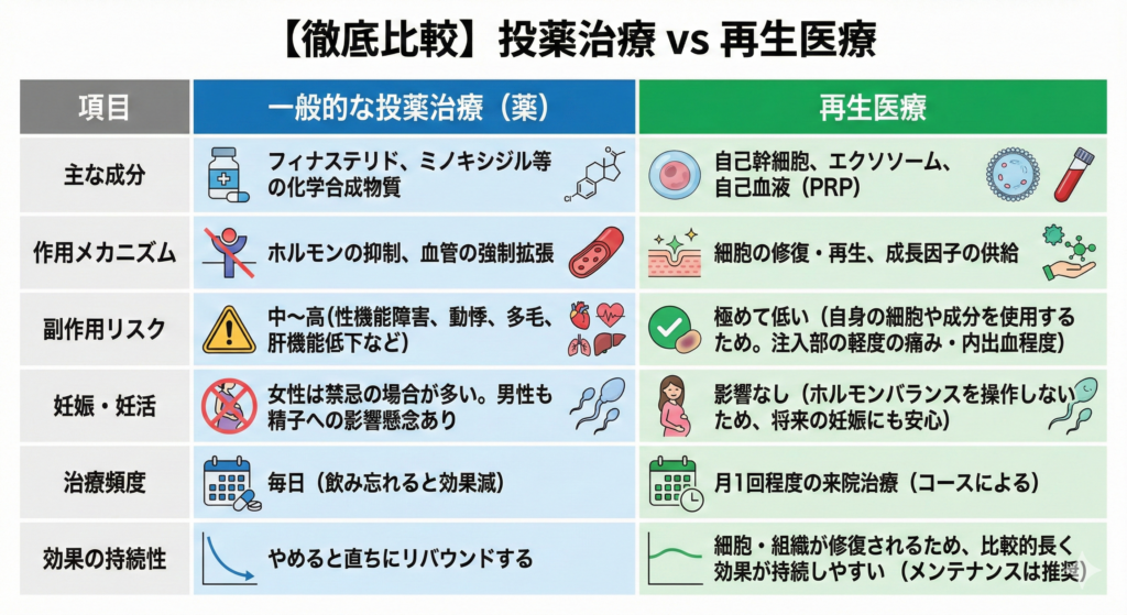 【徹底比較】投薬治療 vs 再生医療
