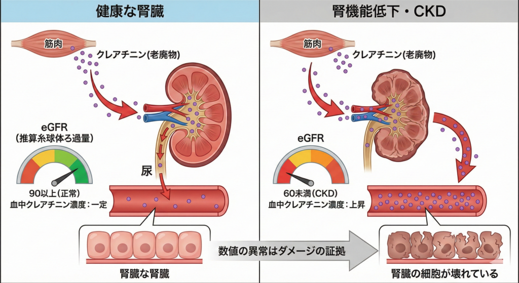 クレアチニンとeGFRの関係