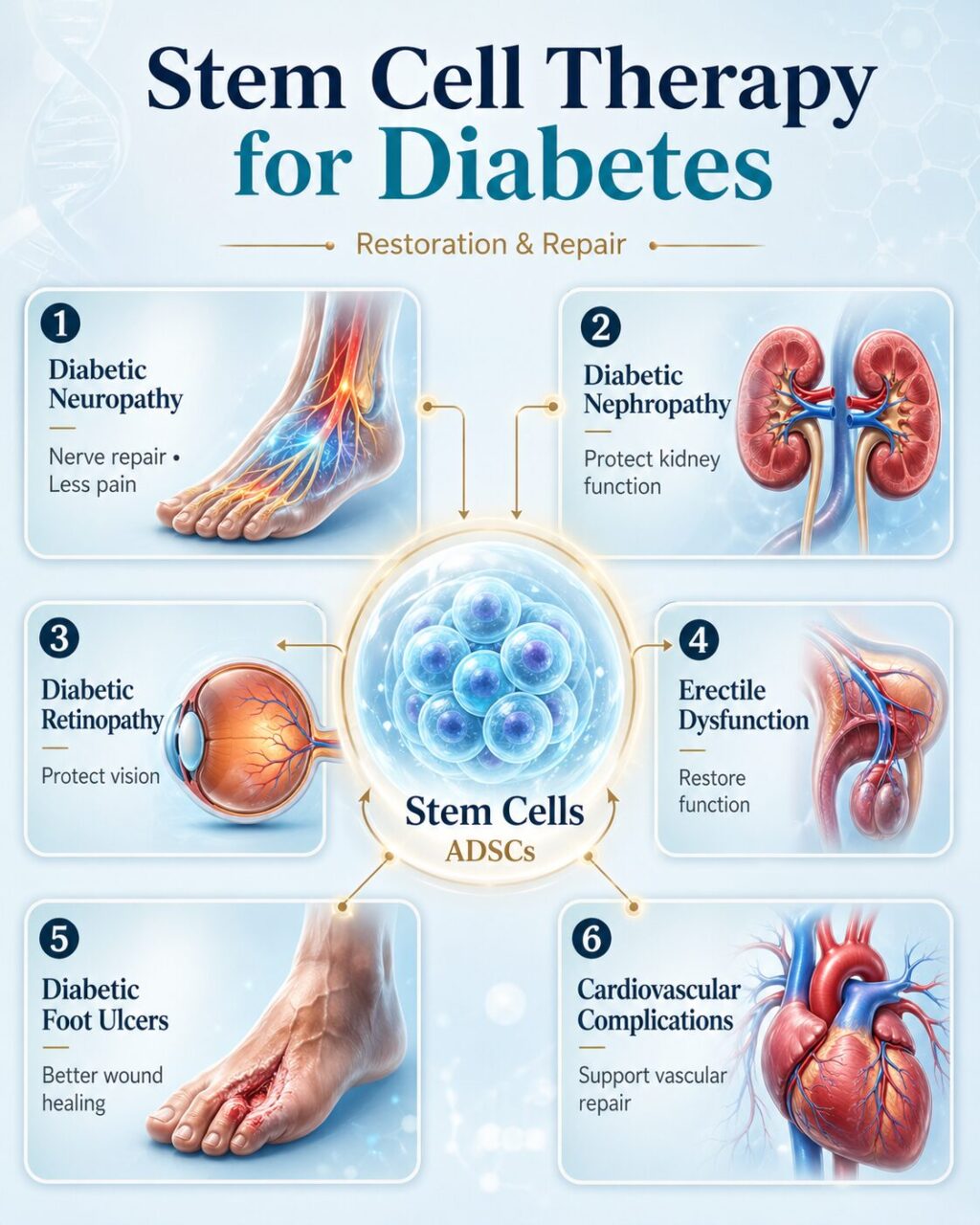 The Biggest Advantage Of Stem Cell Treatment : Treating Complications, Not Just Blood Sugar