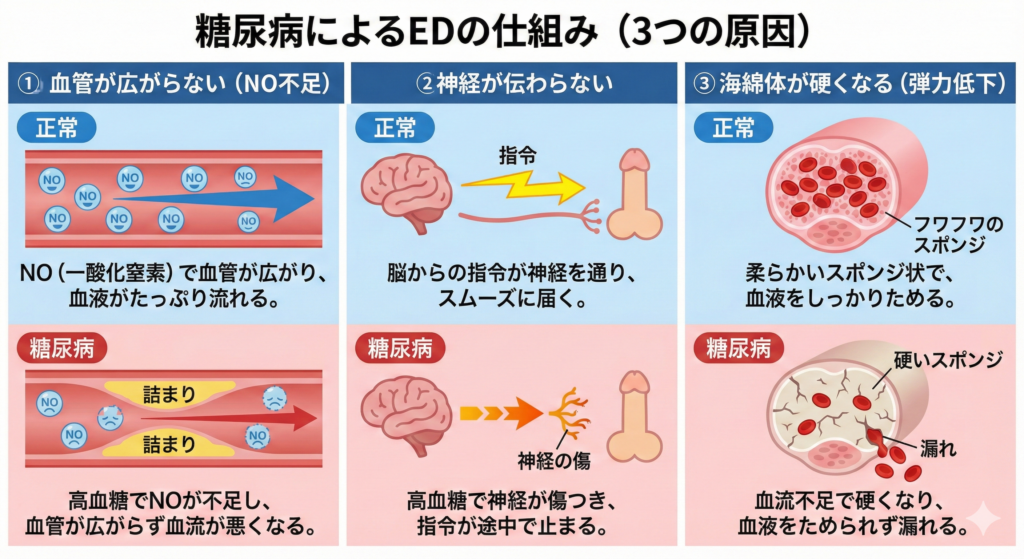 DMによるEDのメカニズム