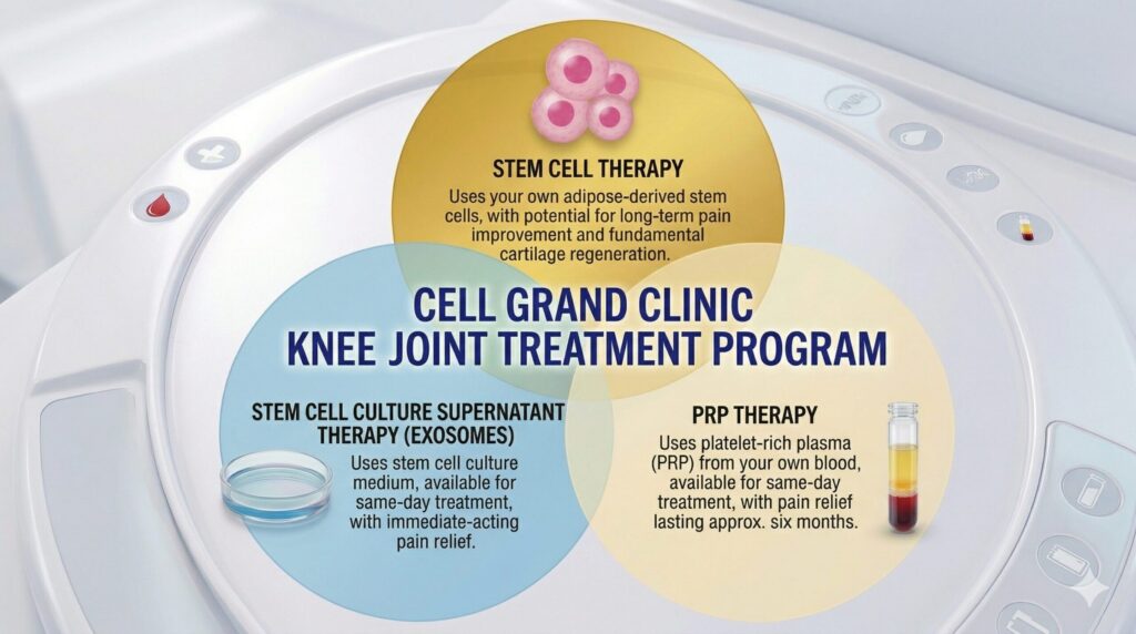 CELL GRAND CLINIC Knee joint treatmet program : Stem cell therapy, Exosome therapy, PRP therapy