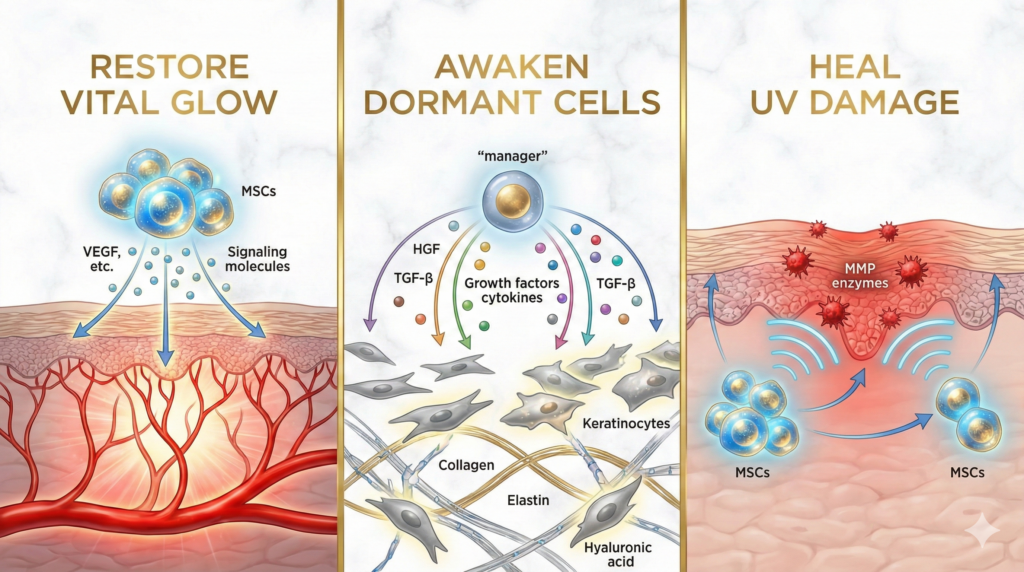 How Stem Cell Therapy for Skin Rejuvenation Works: The Three Mechanisms of Stem Cell