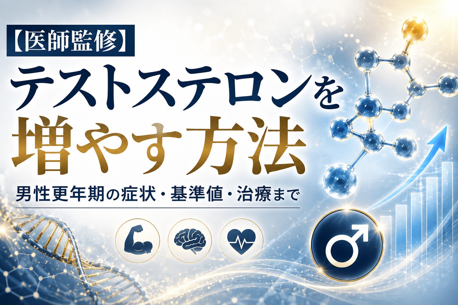 医師監修】テストステロンを増やす方法｜男性更年期の症状・基準値